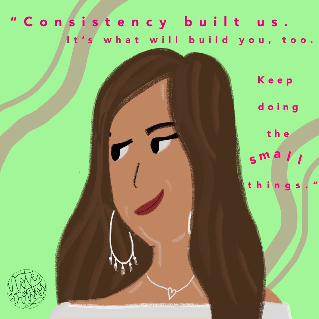 Drawing of Megan and Noteworthy Quote